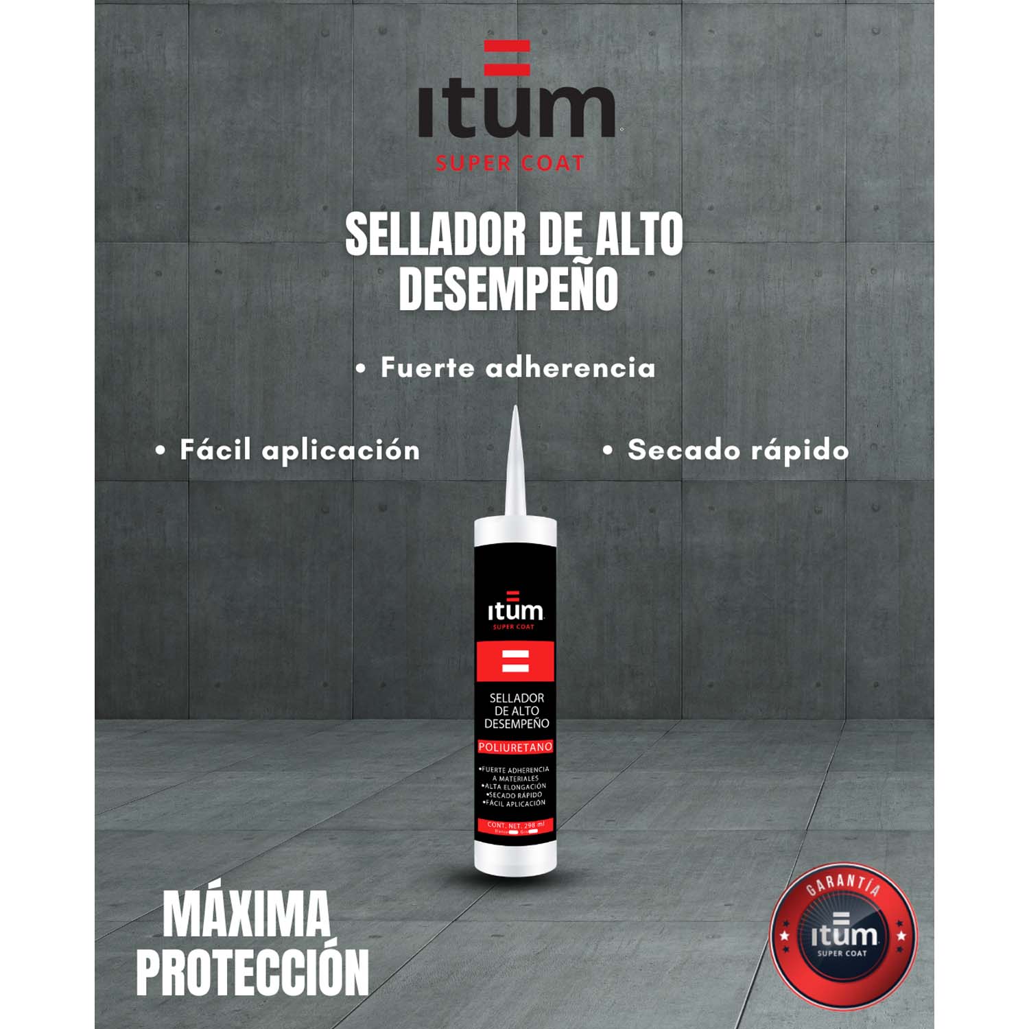 Foto 5 pulgar | Sellador Itum De Alto Desempeñado De Poliuretano Blanco 298ml