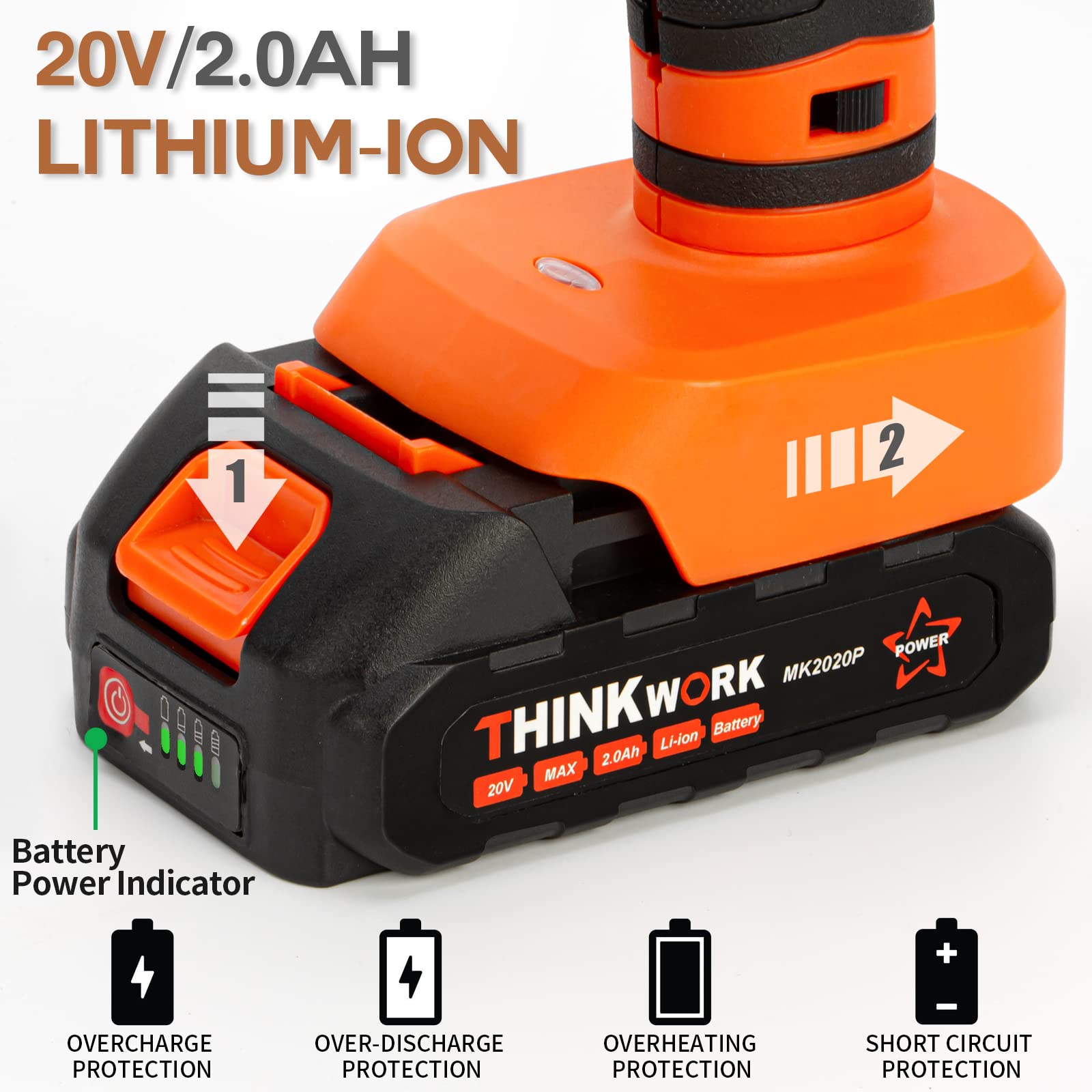 Foto 4 | Pistola De Pegamento Caliente Inalámbrica Thinkwork 20 V Con 30 Varillas Y Cargador - Venta Internacional.