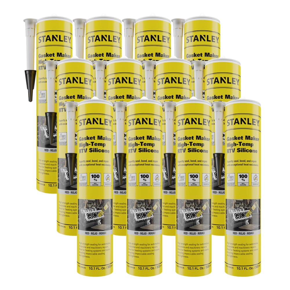 Foto 1 | Gasket Maker Stanley, Silicona Rtv De Alta Temperatura, 300 Ml, Color Rojo, Paquete De 12 - Venta Internacional.