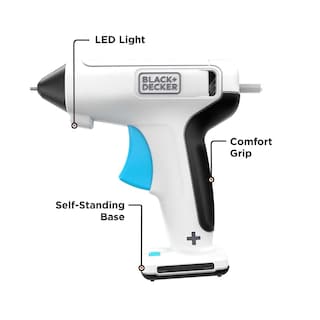 Foto 3 | Pistola De Pegamento Black+decker 4v Max Inalámbrica Usb Recargable Blanca - Venta Internacional.