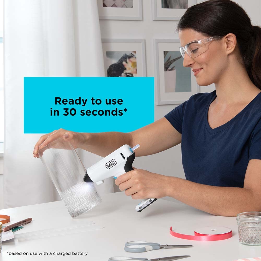 Foto 6 | Pistola De Pegamento Black+decker 4v Max Inalámbrica Usb Recargable Blanca - Venta Internacional.