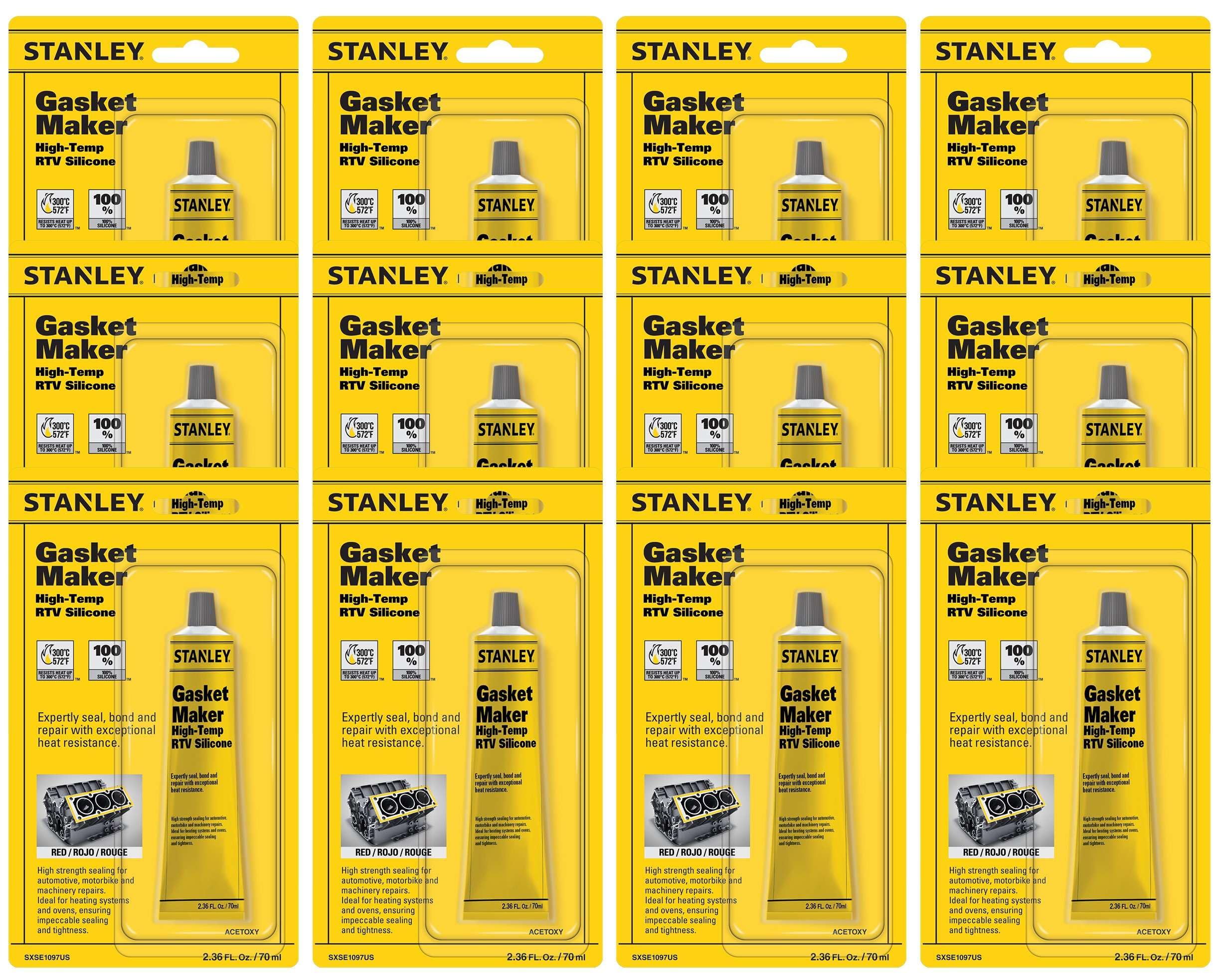 Foto 2 pulgar | Gasket Maker Stanley, Silicona Rtv De Alta Temperatura, 350 Ml, Color Rojo, Paquete De 12 - Venta Internacional.
