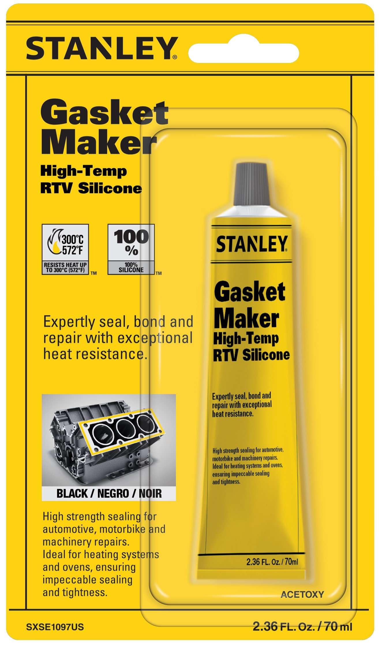 Foto 2 pulgar | Gasket Maker Stanley De Silicona Rtv De Alta Temperatura  70 Ml  Color Negro  1 Paquete - Venta Internacional.