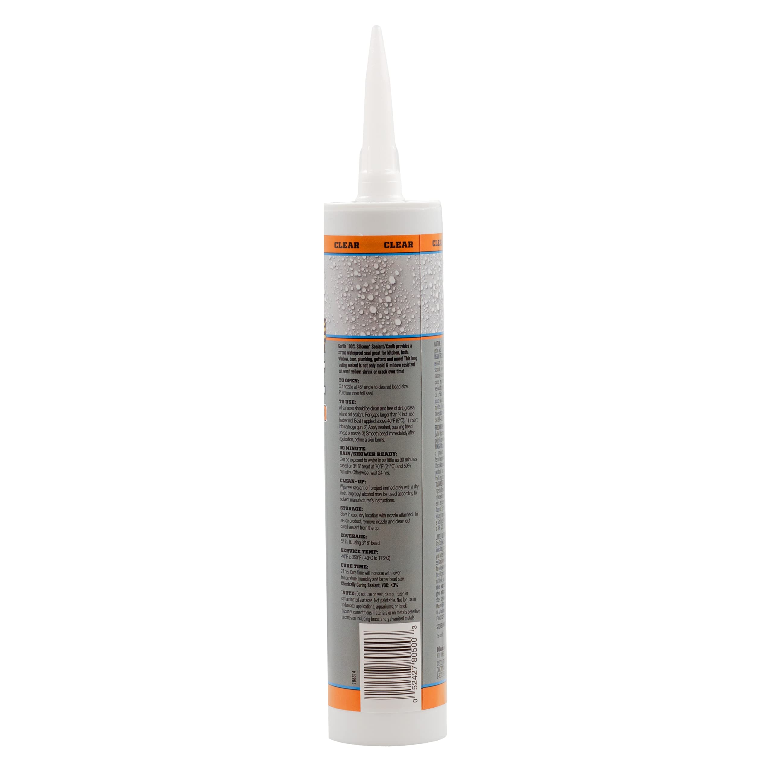 Foto 8 pulgar | Sellador De Silicona Gorilla Waterproof Mask & Seal  300 Ml  Transparente - Venta Internacional.