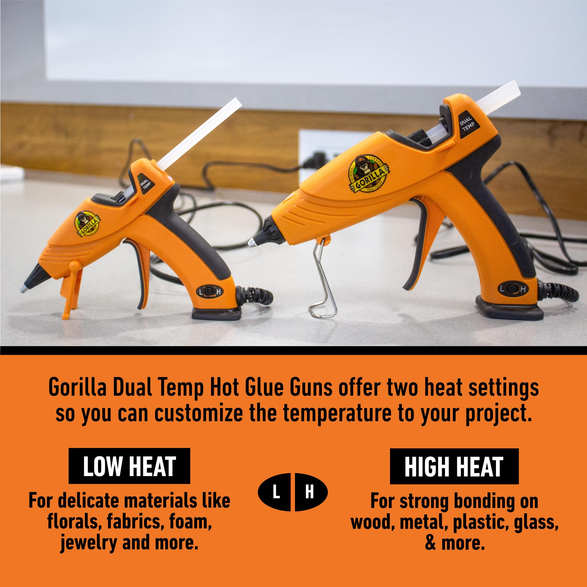 Foto 6 | Kit De Pistola De Pegamento Caliente Gorilla Dual Temp Con 45 Barras De Tamaño Completo - Venta Internacional.