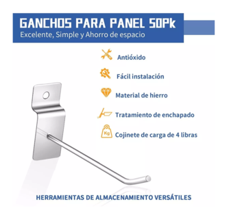 Foto 2 | Gancho Blister para Panel Ranurado 10 cm 100 Piezas