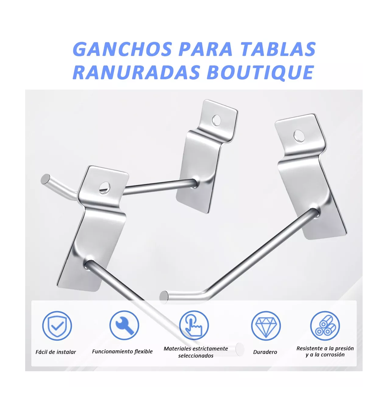 Foto 5 | Gancho Blister para Panel Ranurado 5cm 60 Piezas