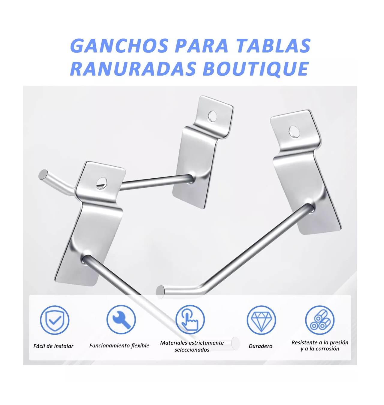 Foto 4 | Gancho Blister para Panel Ranurado 20 cm 30 Piezas