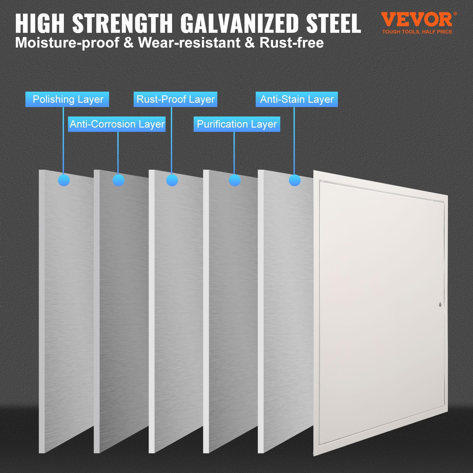 Foto 2 | Panel De Acceso Vevor Metal Para Techo De Paneles De Yeso De 40 X 40 Cm, Color Plateado - Venta Internacional.
