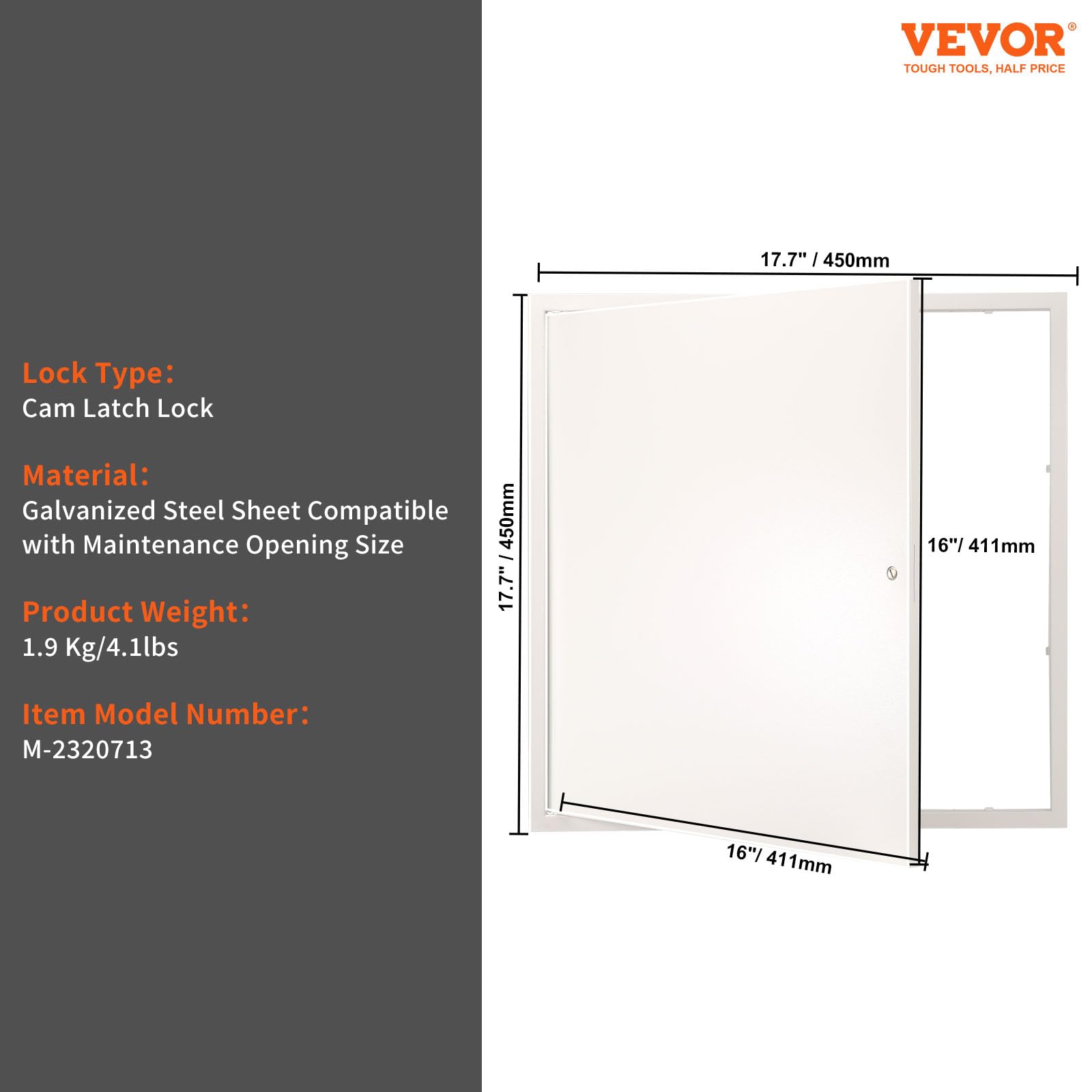 Foto 8 pulgar | Panel De Acceso Vevor Metal Para Techo De Paneles De Yeso De 40 X 40 Cm, Color Plateado - Venta Internacional.