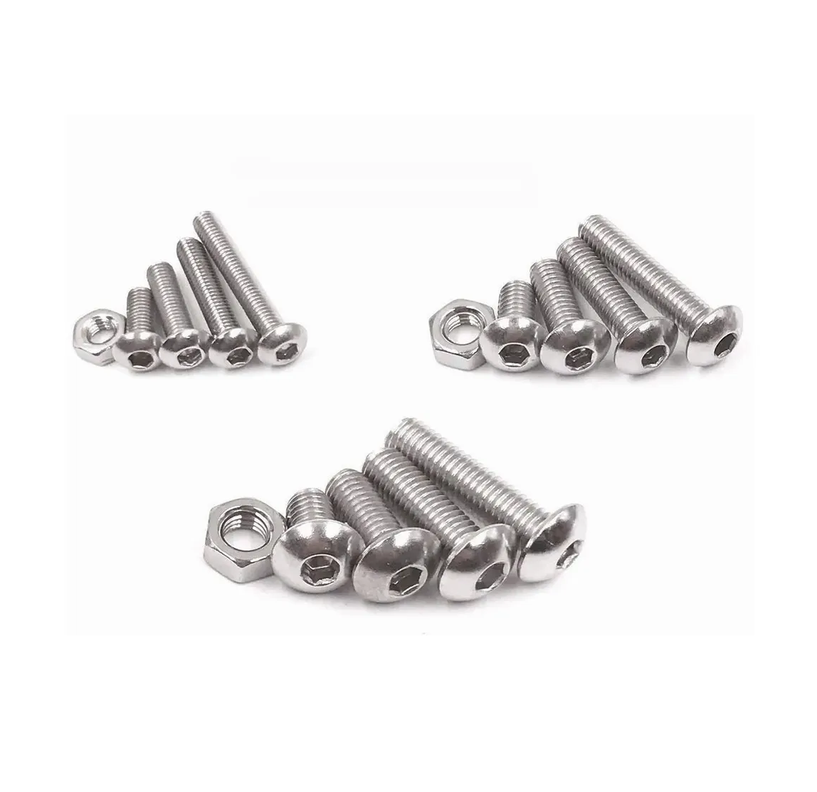 Foto 3 pulgar | Kit Tornillos de Cabeza Hexagonal M3 M4 M5 Plana Acero Eo Safe Imports Esi-173 color Plateado