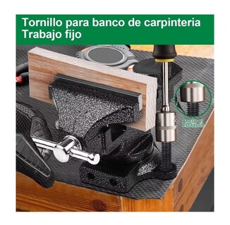 Foto 4 | Tornillo De Banco Ligero De Ajuste Rápido 360° Negro Puntos Blancos