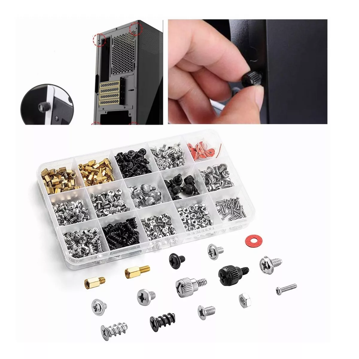 Foto 4 pulgar | Kit de Tornillos para Caja Ordenador de Computadora Eo Safe Imports 502 Piezas