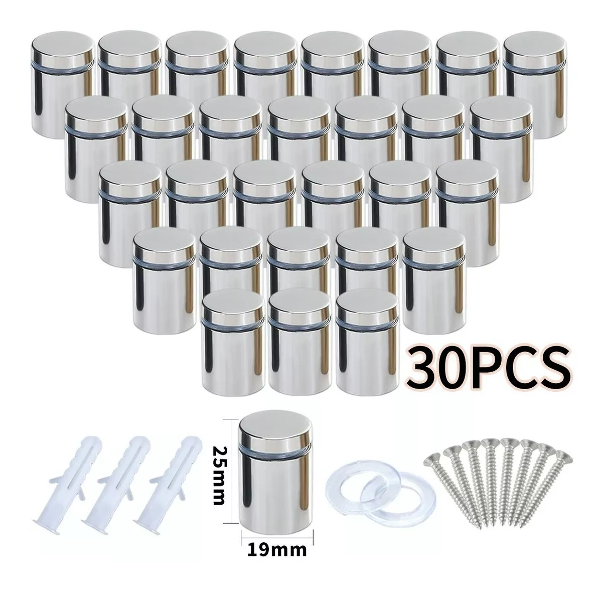 Foto 2 | Chapetones para Montaje de Herrajes Eo Safe Imports ESI-10994 Plateados 19 X 25 mm 30 Piezas