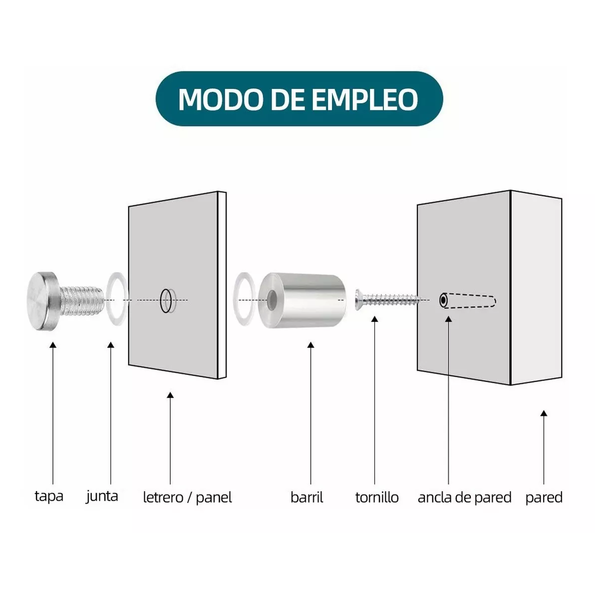 Foto 3 | Chapetones para Montaje de Herrajes Eo Safe Imports ESI-10994 Plateados 19 X 25 mm 30 Piezas