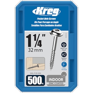 Foto 1 | Tornillos De Bolsillo Kreg Sml-f125-500, Zinc, 1,25 Pulgadas, 7 Roscas Finas - Venta Internacional.