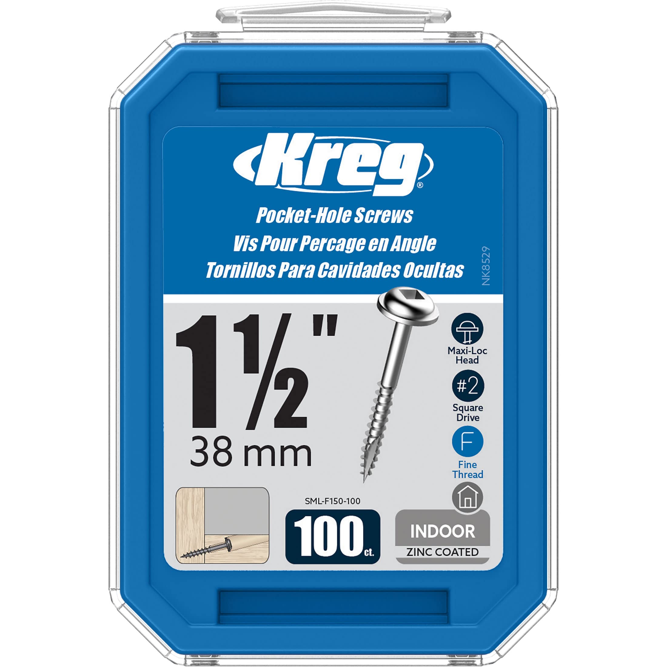Foto 1 | Tornillos De Bolsillo Kreg Sml-f150-100, Zinc, 3,8 Cm, 100 Unidades - Venta Internacional.