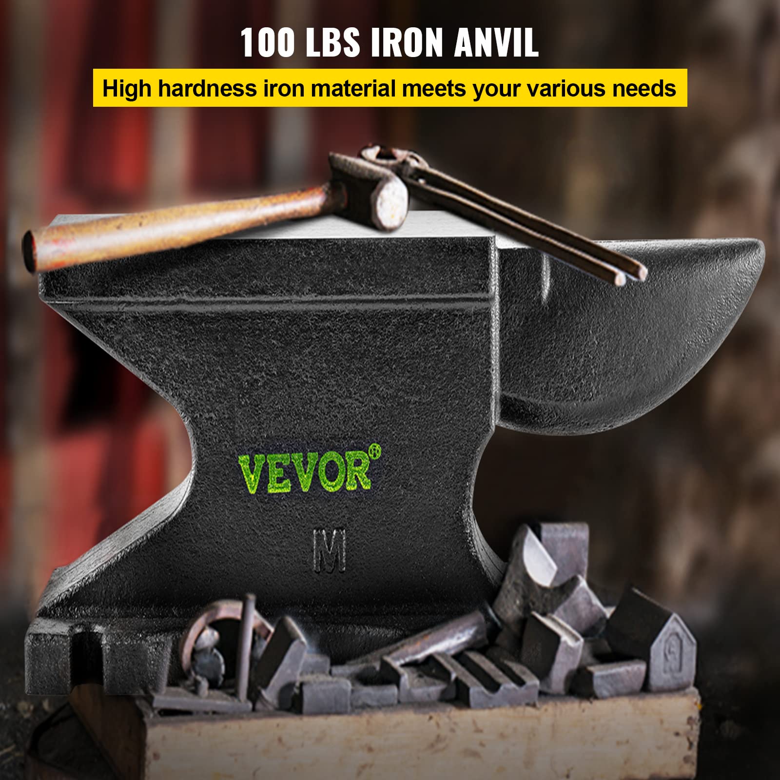 Foto 3 pulgar | Cuerno Único De Hierro Fundido Anvil Vevor De 45 Kg Con 26,4 X 12,7 Cm De Diámetro - Venta Internacional.