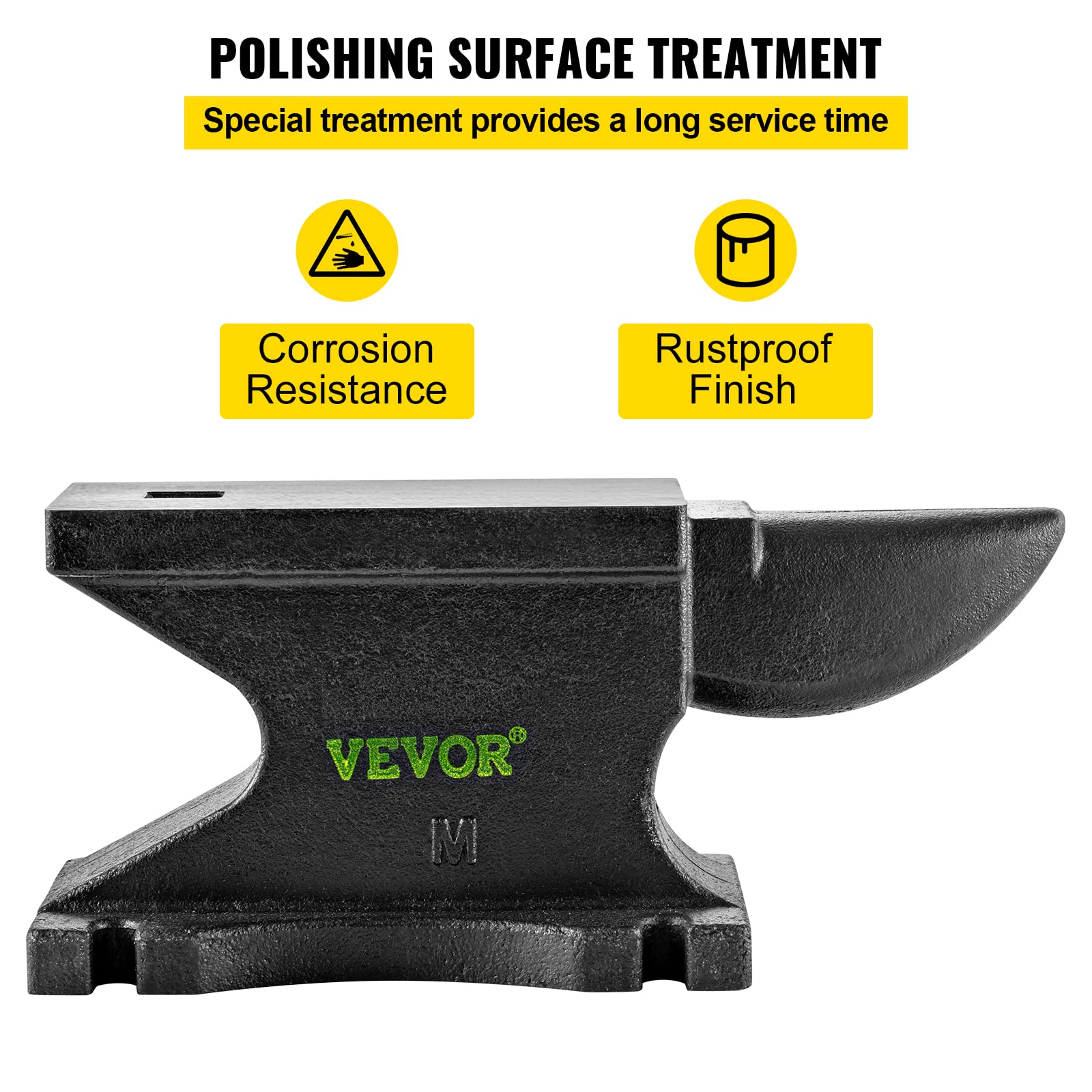 Foto 6 pulgar | Cuerno Único De Hierro Fundido Anvil Vevor De 45 Kg Con 26,4 X 12,7 Cm De Diámetro - Venta Internacional.