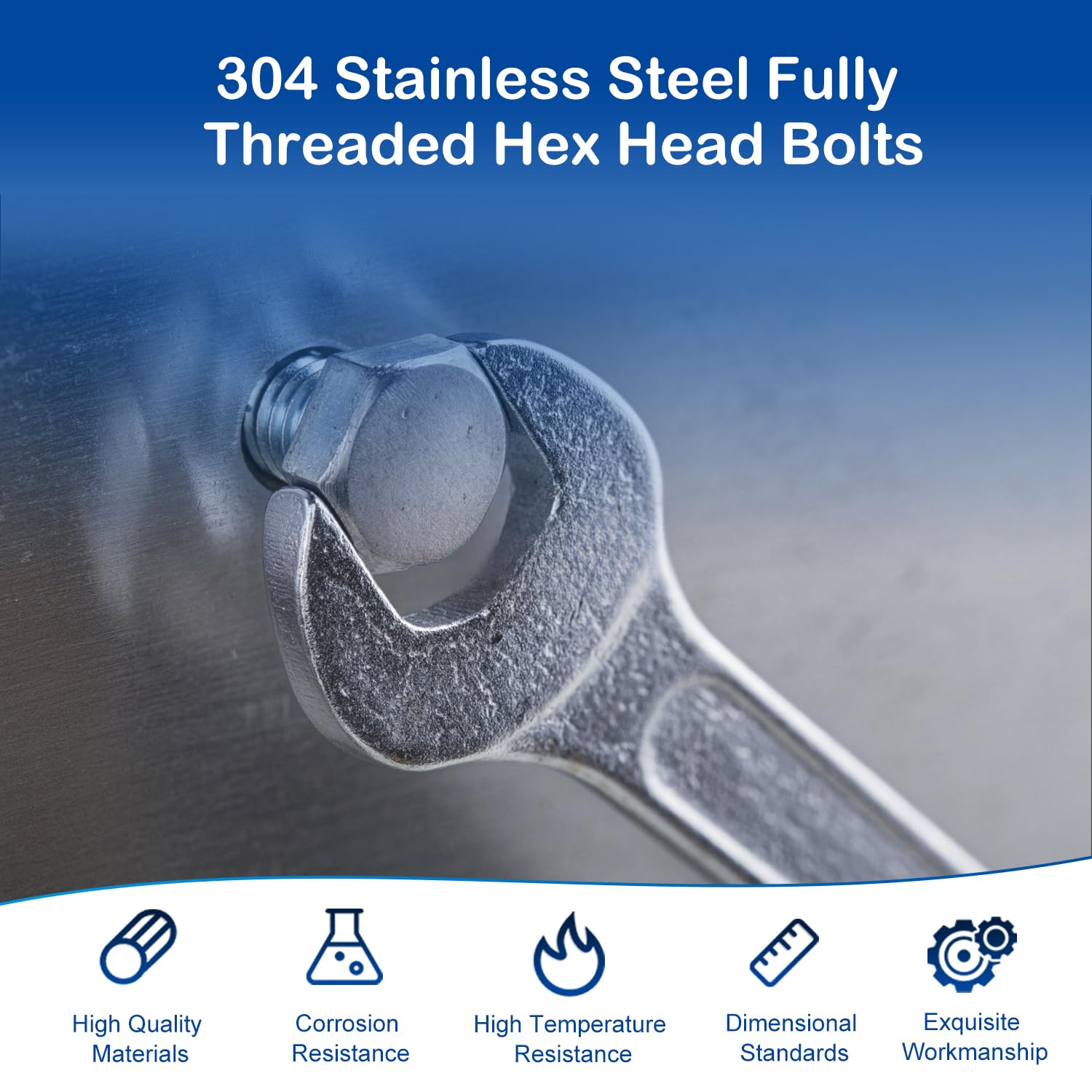 Foto 3 pulgar | Tornillos De Cabeza Hexagonal Mromax M10 X 100 Mm De Acero Inoxidable 304 18-8 - Venta Internacional.