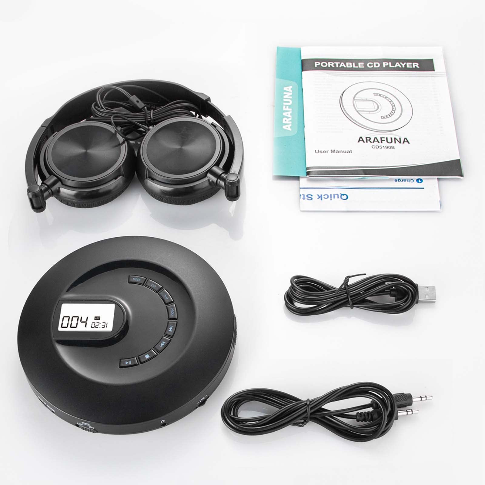 Foto 7 | Venta Internacional - Reproductor De Cd Portátil Arafuna Cd5192 Recargable Con Auriculares