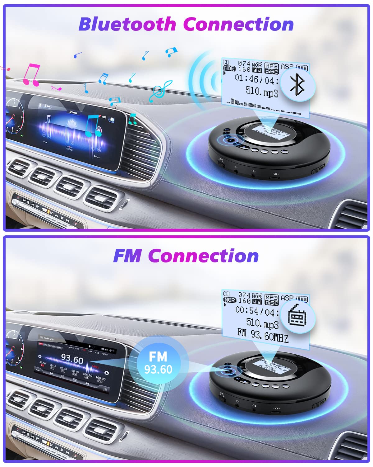 Foto 5 | Venta Internacional - Reproductor De Cd Portátil Arafuna Bluetooth Con Radio Fm 2000mah