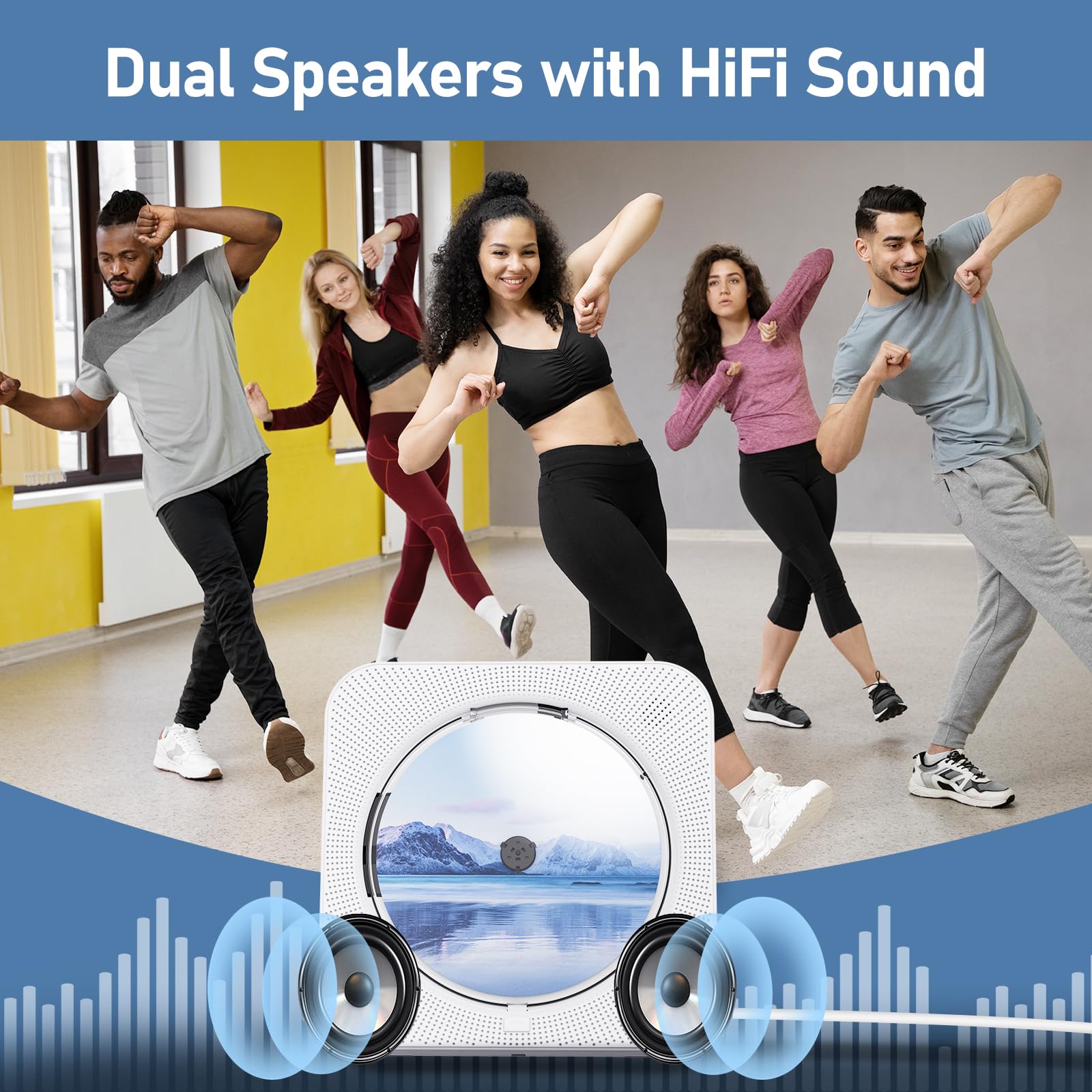 Foto 3 pulgar | Reproductor de Cd Portátil Zyokata Bluetooth 5.1 con Altavoces Hifi Wh - Venta Internacional
