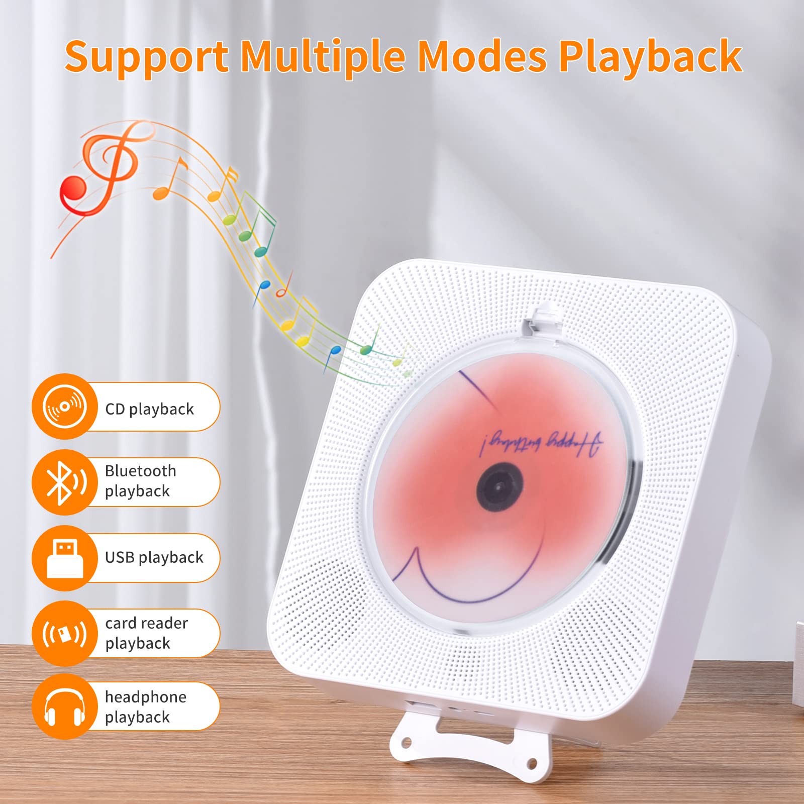 Foto 3 pulgar | Reproductor de Cd Yintiny Recargable Cute con Bluetooth 5.0 - Venta Internacional