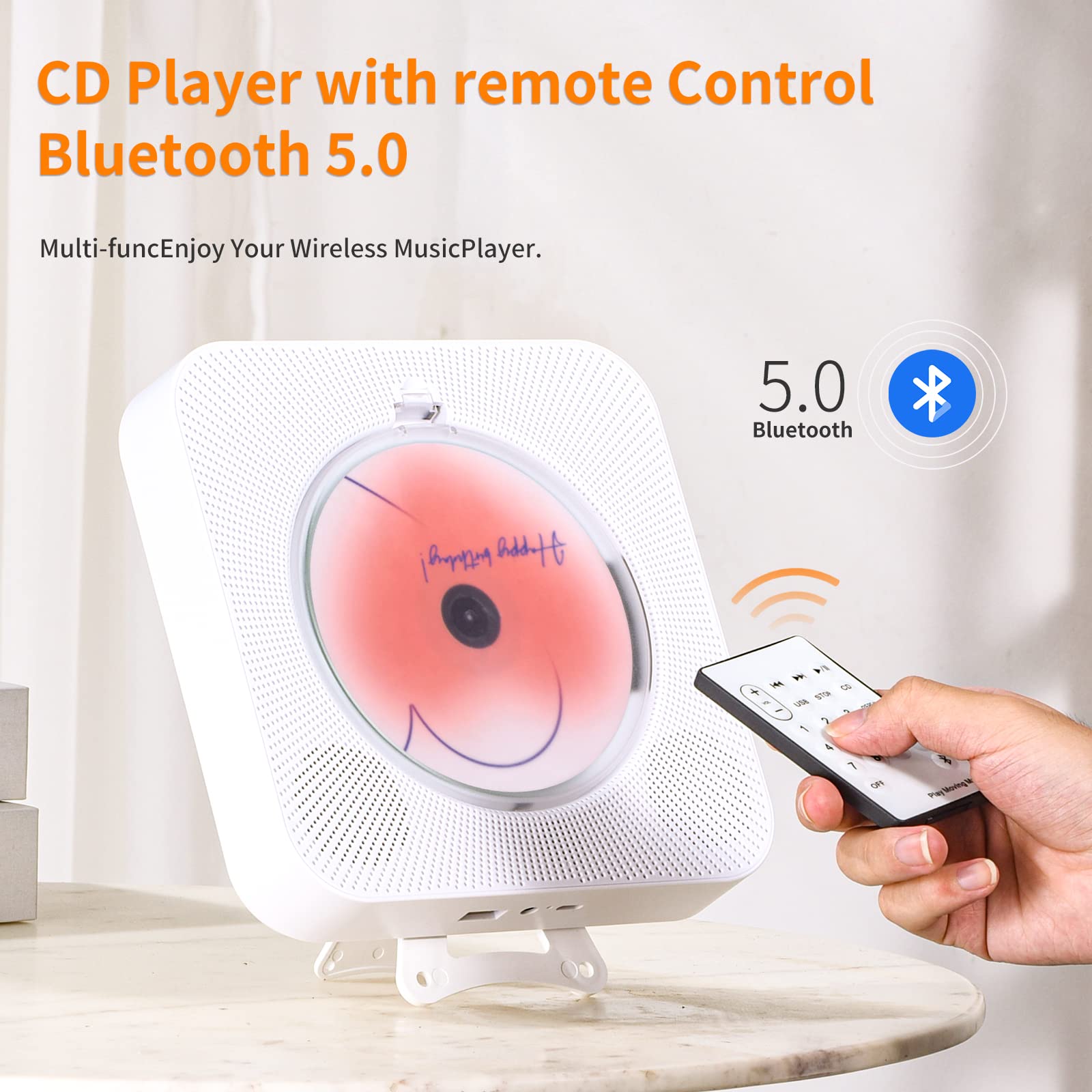 Foto 8 pulgar | Reproductor de Cd Yintiny Recargable Cute con Bluetooth 5.0 - Venta Internacional