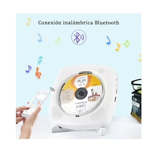 Foto 3 | Reproductor de CD + DVD Belug Bluetooth Blanco con Montaje en Pared