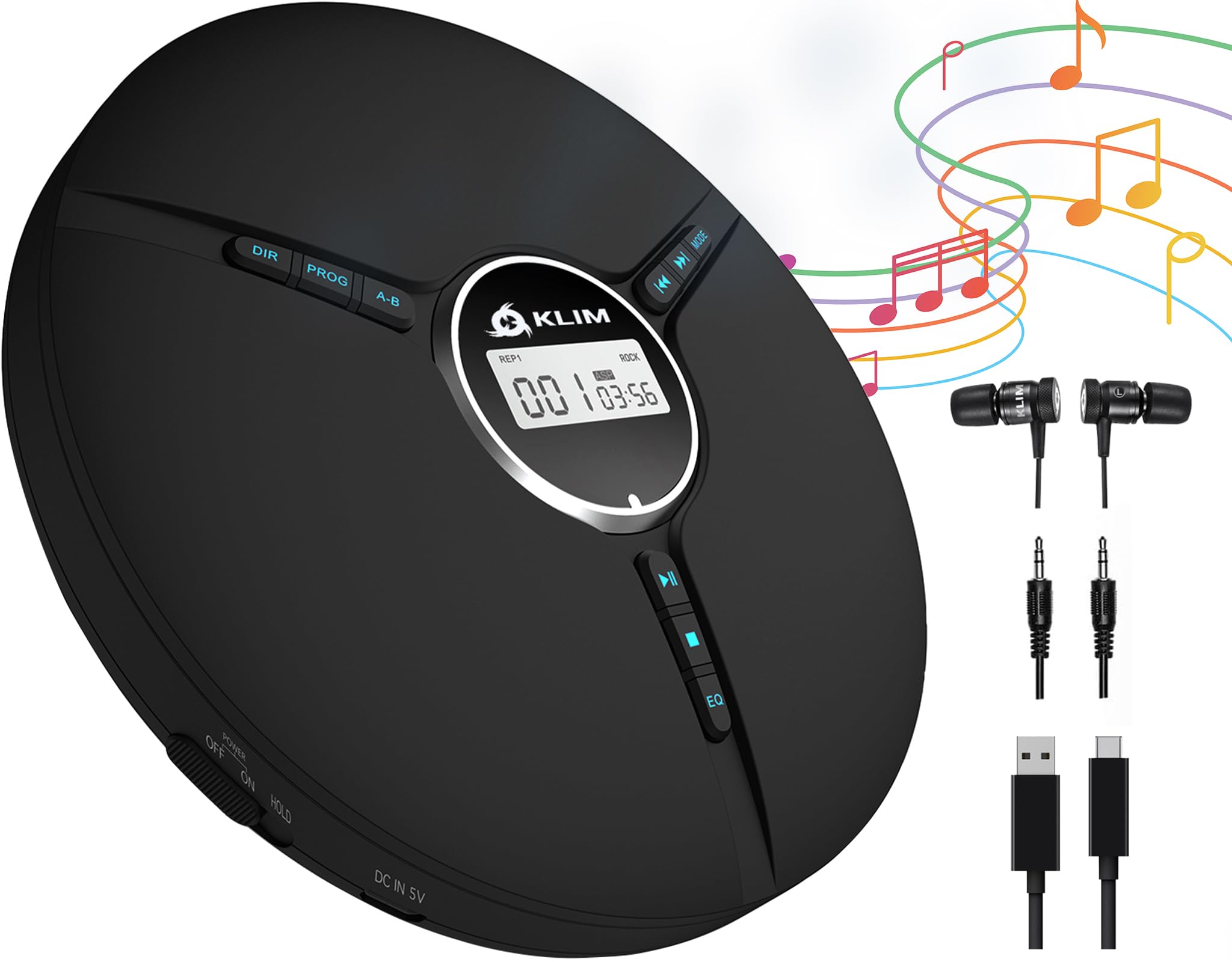 Foto 1 | Reproductor De Cd Klim Discoman Portátil Con Auriculares 2024 Negro - Venta Internacional.