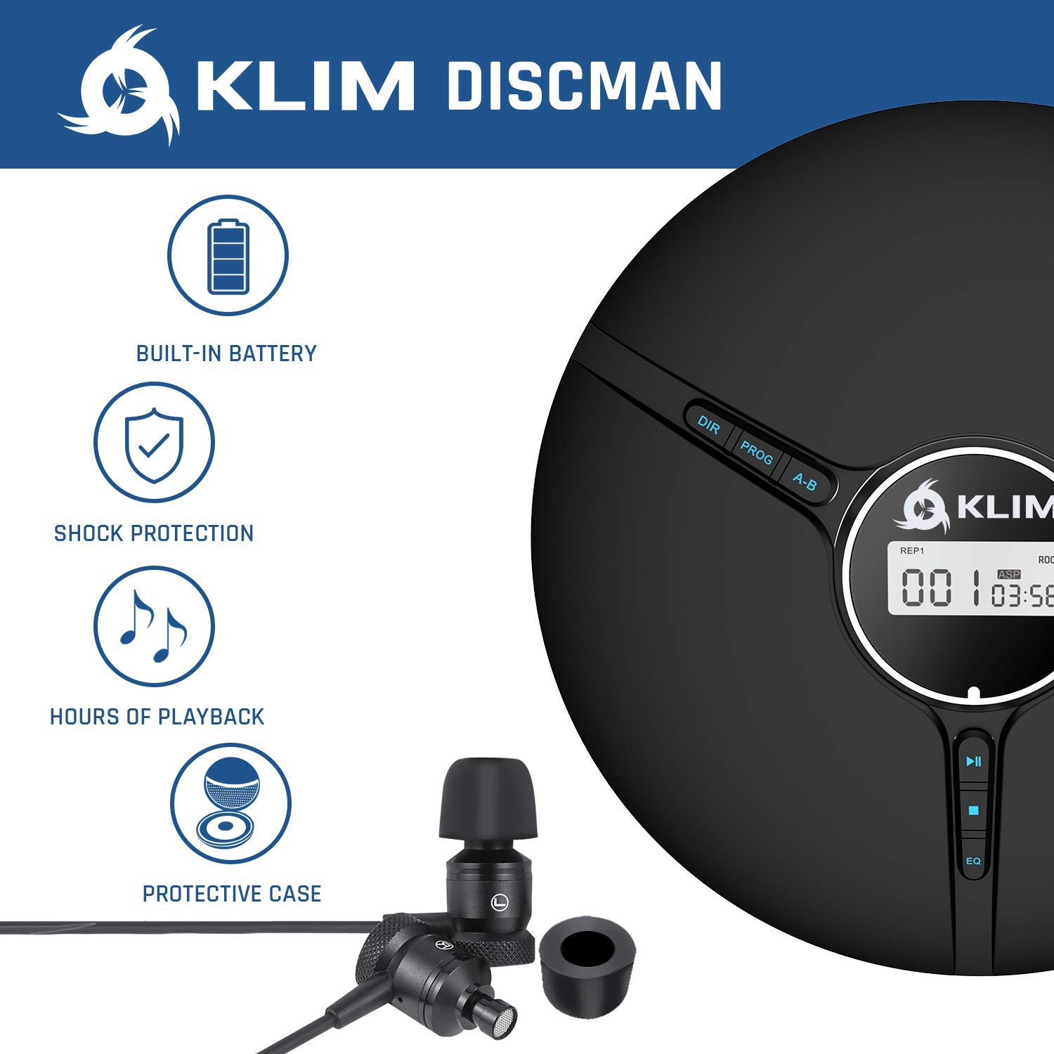 Foto 4 pulgar | Reproductor De Cd Klim Discoman Portátil Con Auriculares 2024 Negro - Venta Internacional.