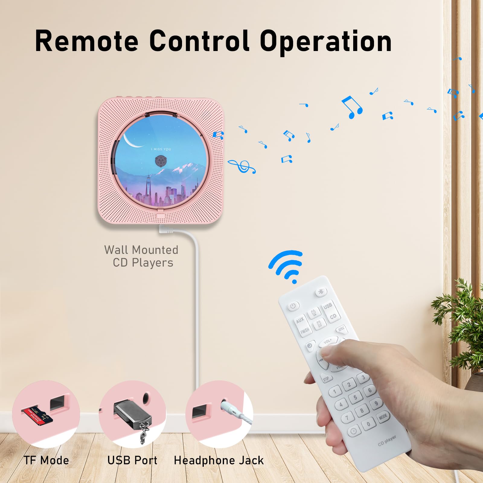 Foto 5 pulgar | Reproductor De Cd Portátil Micocious Con Bluetooth Y Radio Fm - Venta Internacional.