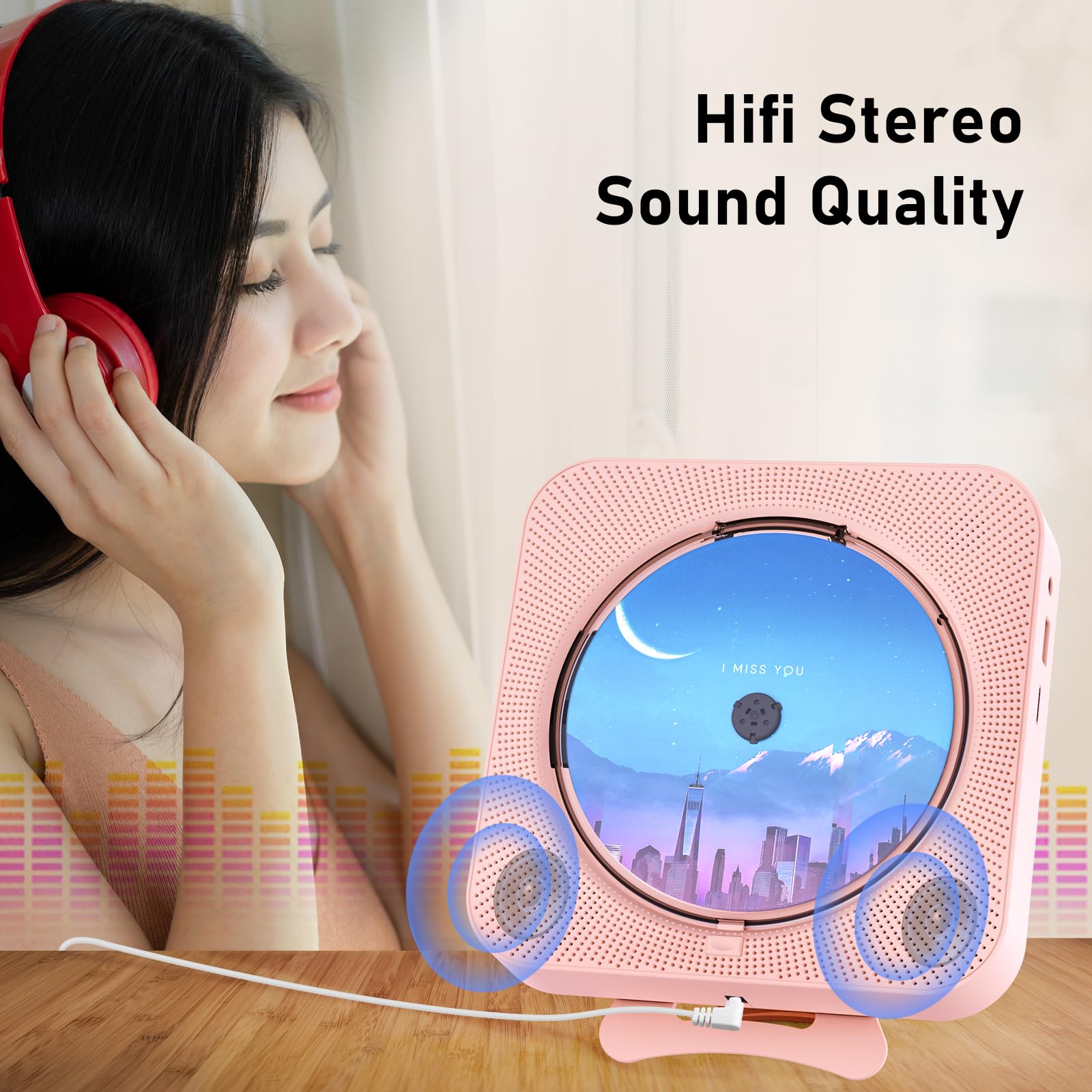 Foto 7 pulgar | Reproductor De Cd Portátil Micocious Con Bluetooth Y Radio Fm - Venta Internacional.