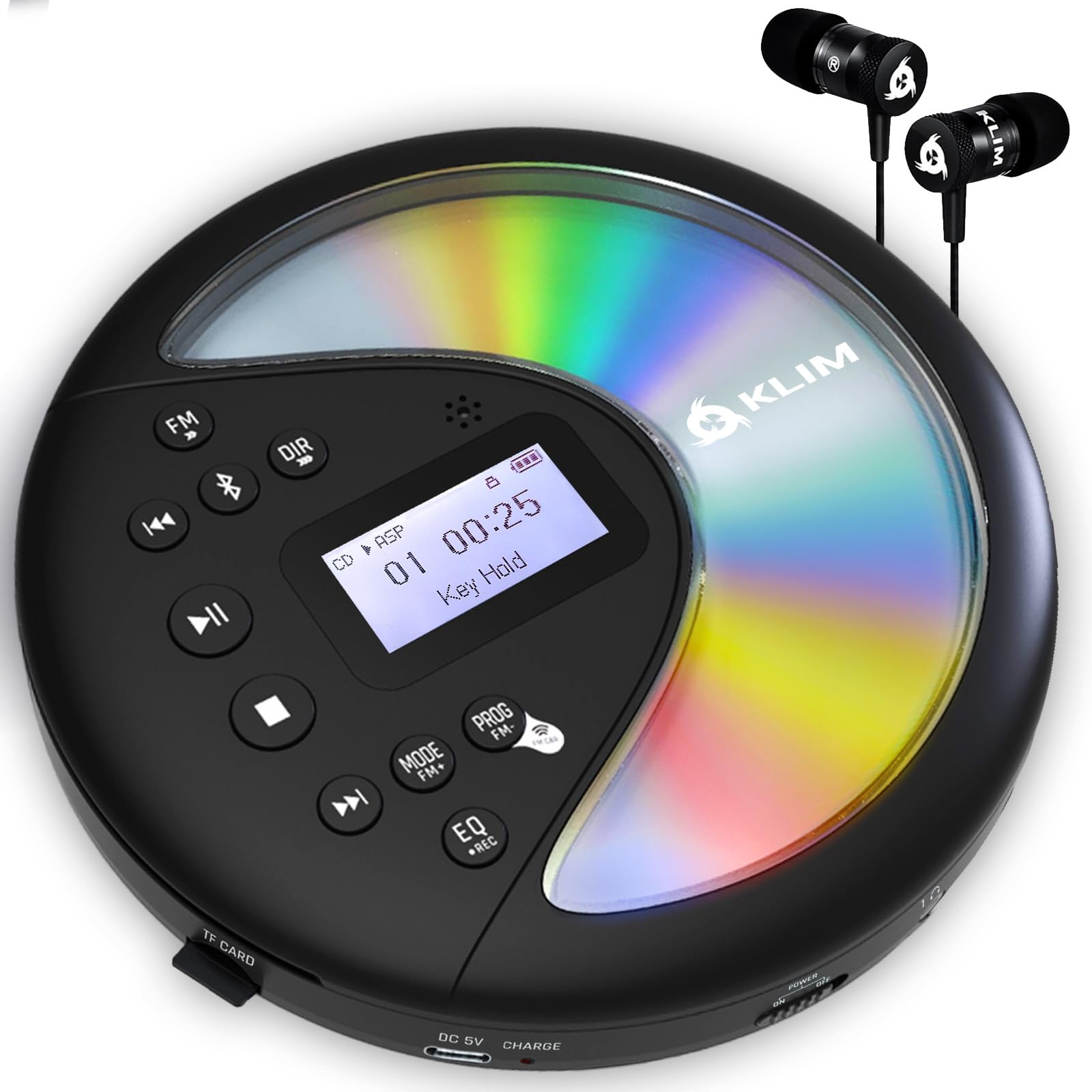 Reproductor De Cd Portátil Klim Discover + Con Auriculares Y Bluetooth - Venta Internacional.