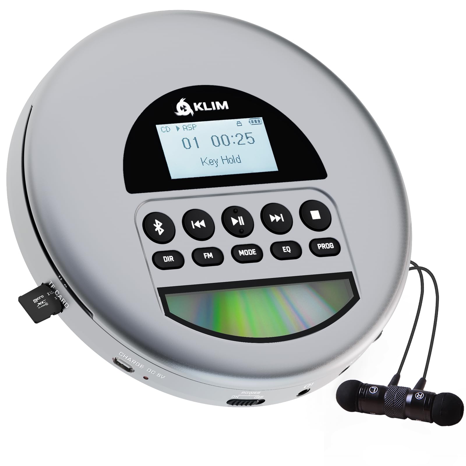 Reproductor De Cd Portátil Klim Nomad Con Bluetooth Y Radio Fm - Gris - Venta Internacional. $1,799