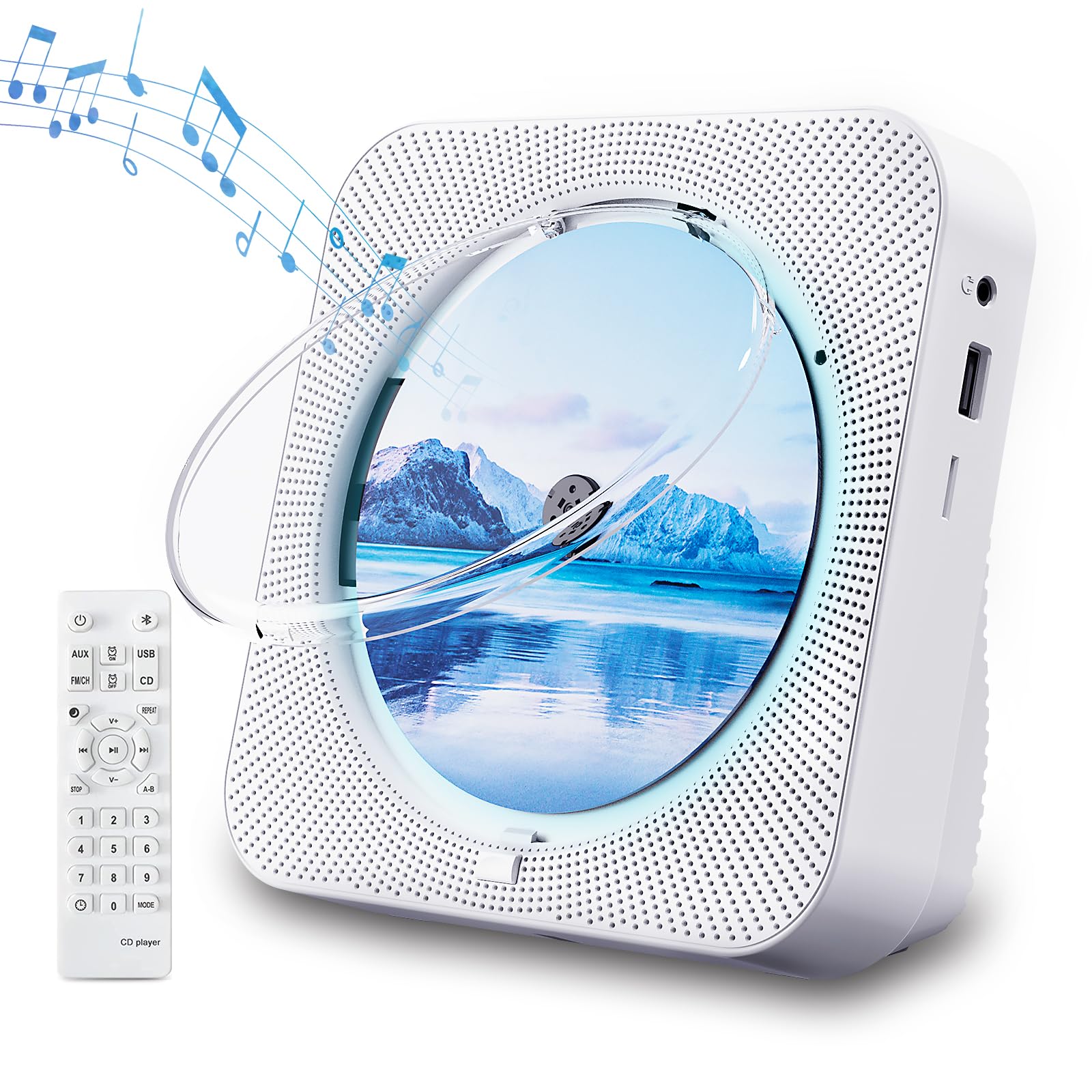 Reproductor De Cd Portátil Bluetooth 5.1 Zyokata De Escritorio Blanco - Venta Internacional.