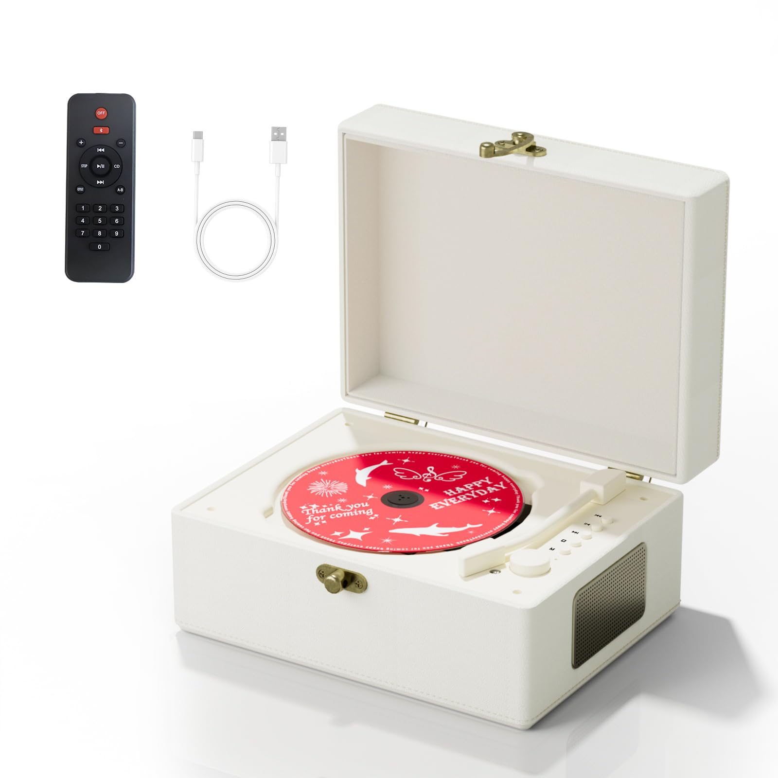 Foto 1 | Reproductor de CD Yintiny de Piel Recargable con Bluetooth 5 - Venta Internacional