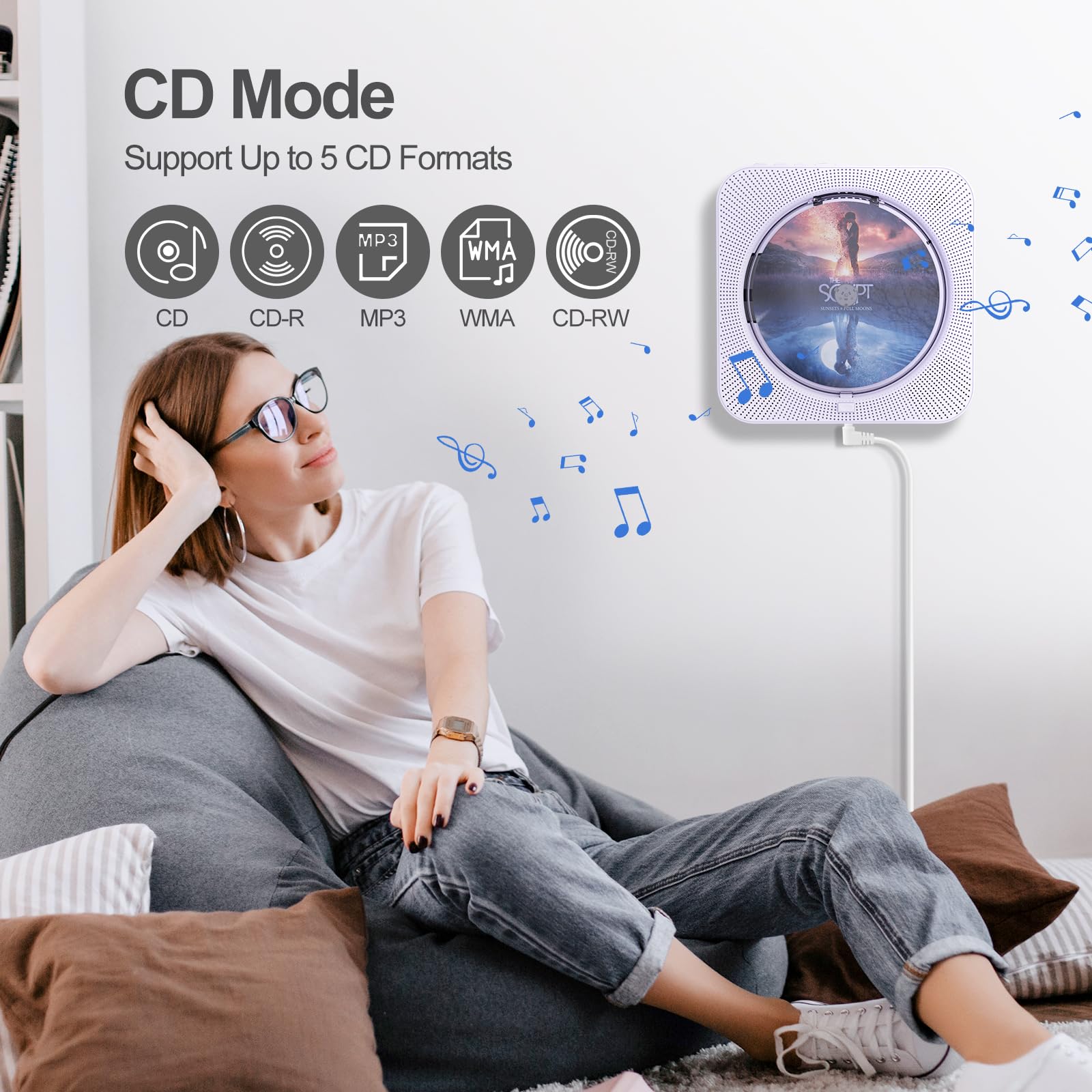 Foto 4 pulgar | Reproductor De Cd Portátil Micocious Con Bluetooth Y Radio Fm - Venta Internacional.