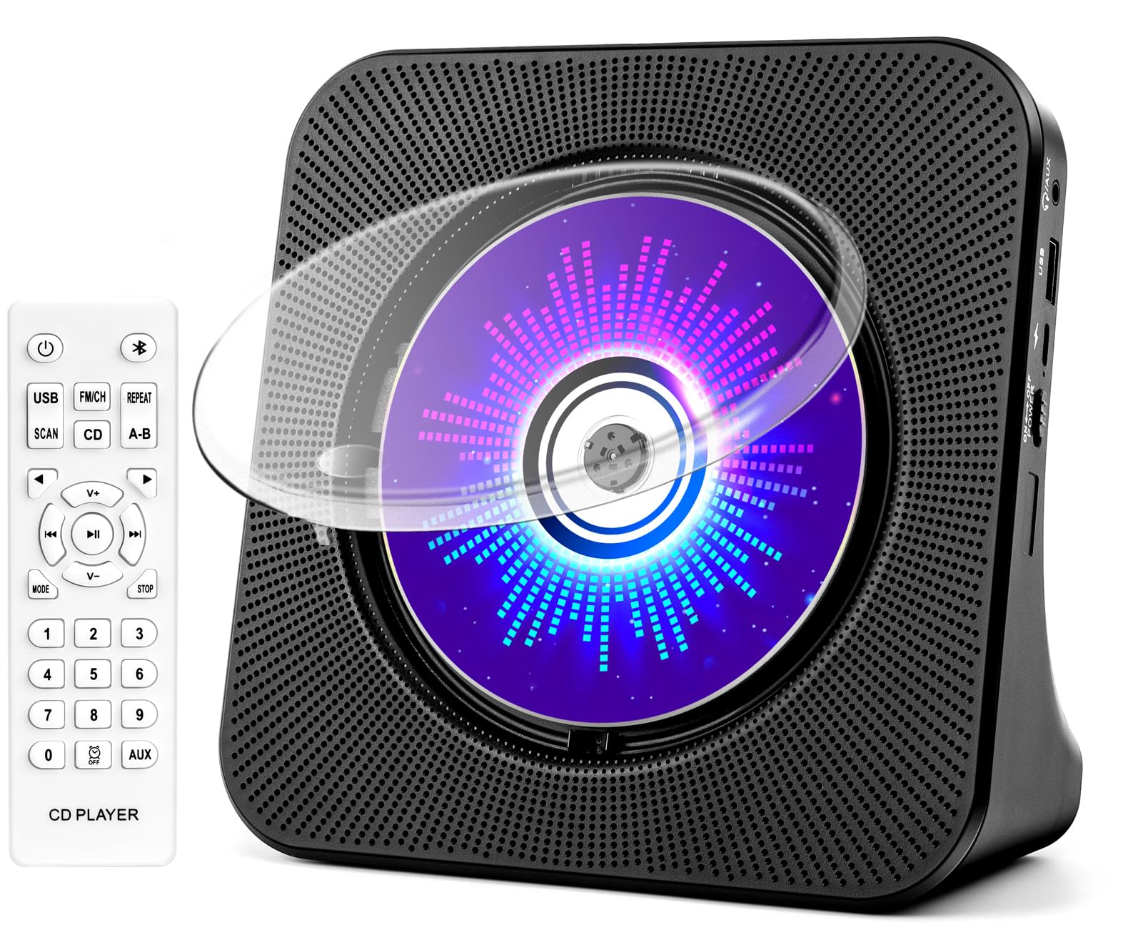 Reproductor De Cd De Sobremesa Roadom Bluetooth Fm Radio U Disk Negro - Venta Internacional.