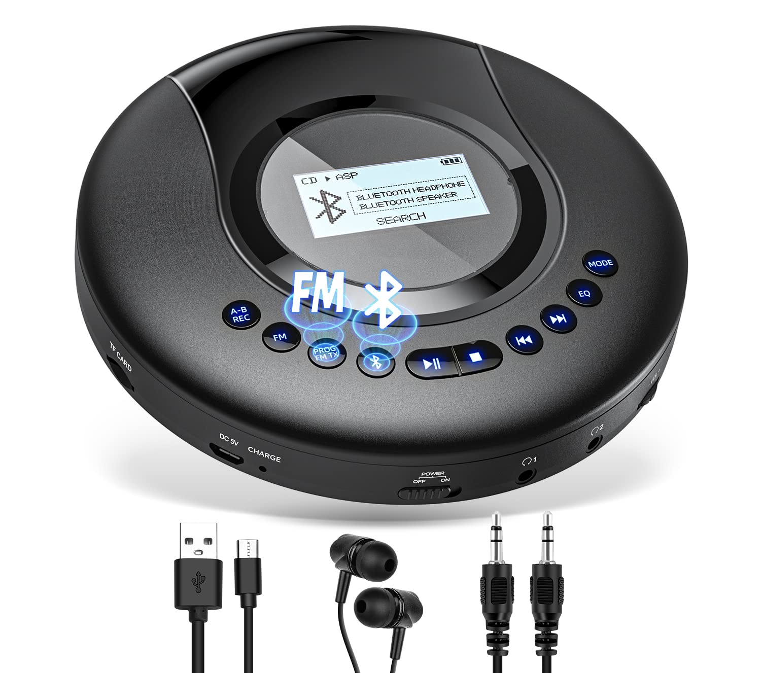Reproductor De Cd Portátil Arafuna Bluetooth Con Radio Fm 2000mah - Venta Internacional. $1,298