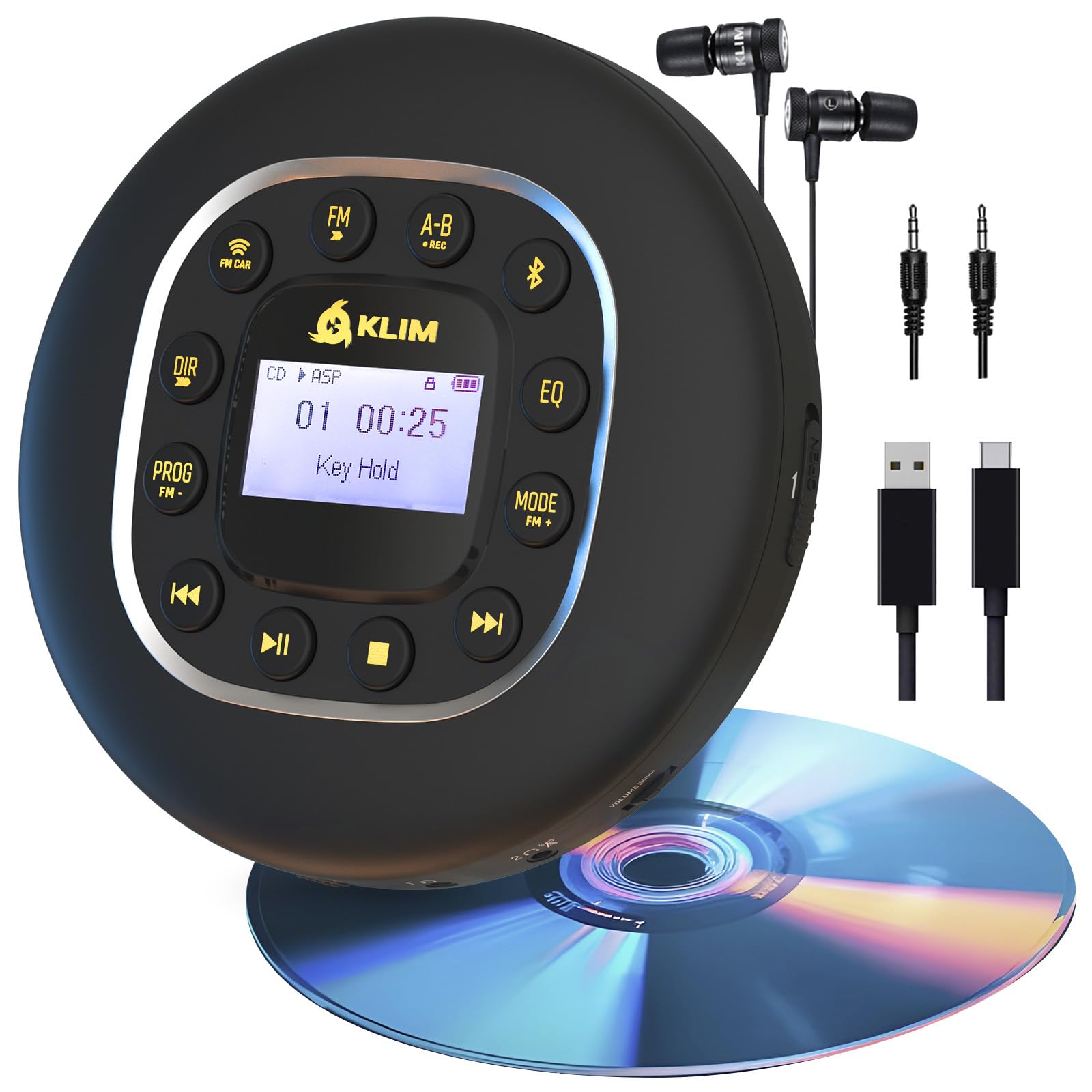 Foto 2 pulgar | Reproductor de CD Portátil Klim Journey con Auriculares Bluetooth - Venta Internacional