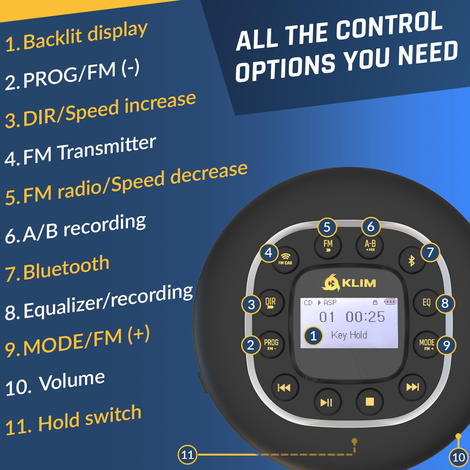 Foto 6 pulgar | Reproductor de CD Portátil Klim Journey con Auriculares Bluetooth - Venta Internacional