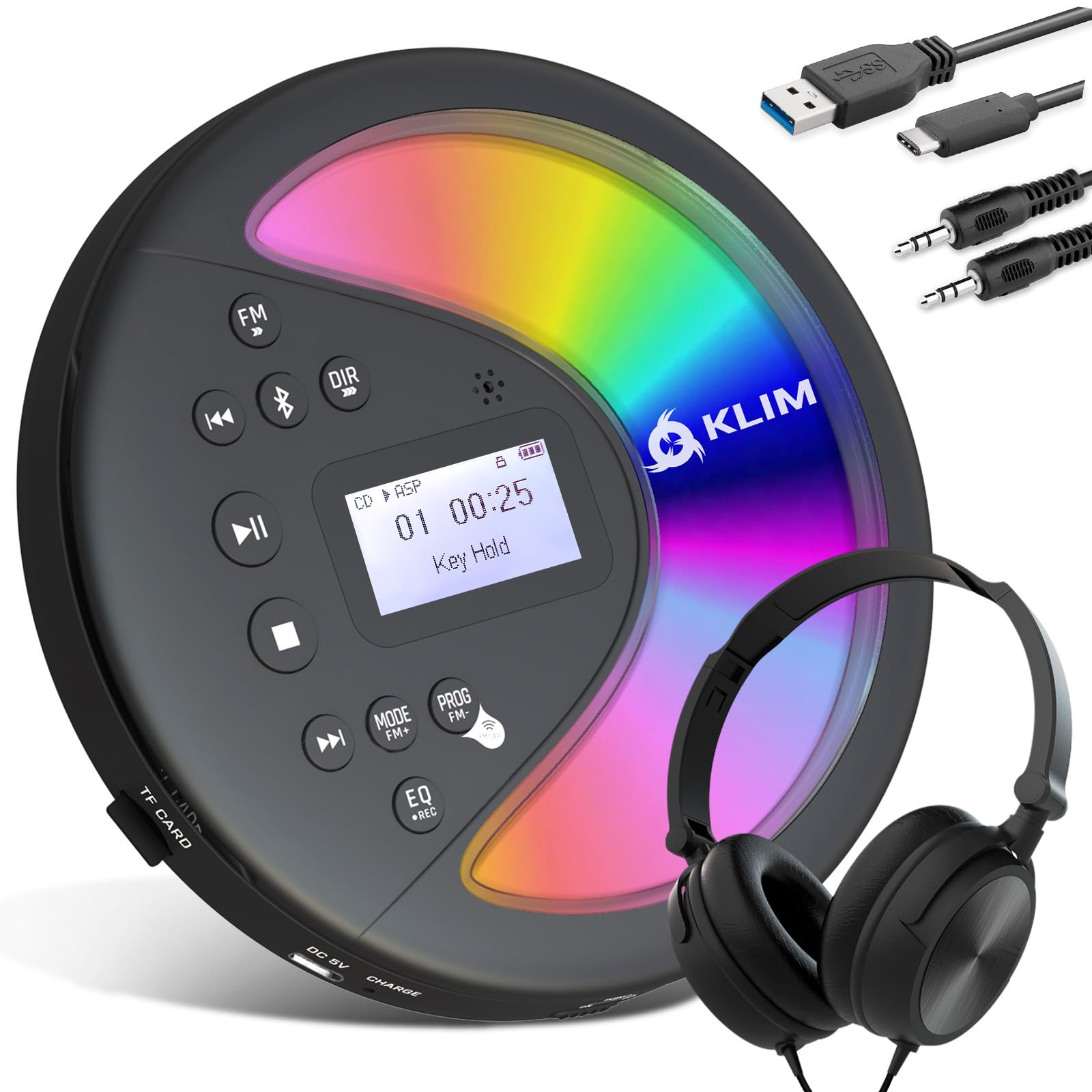Reproductor de CD Portátil Klim Discover con Auriculares Bluetooth - Venta Internacional $1,376