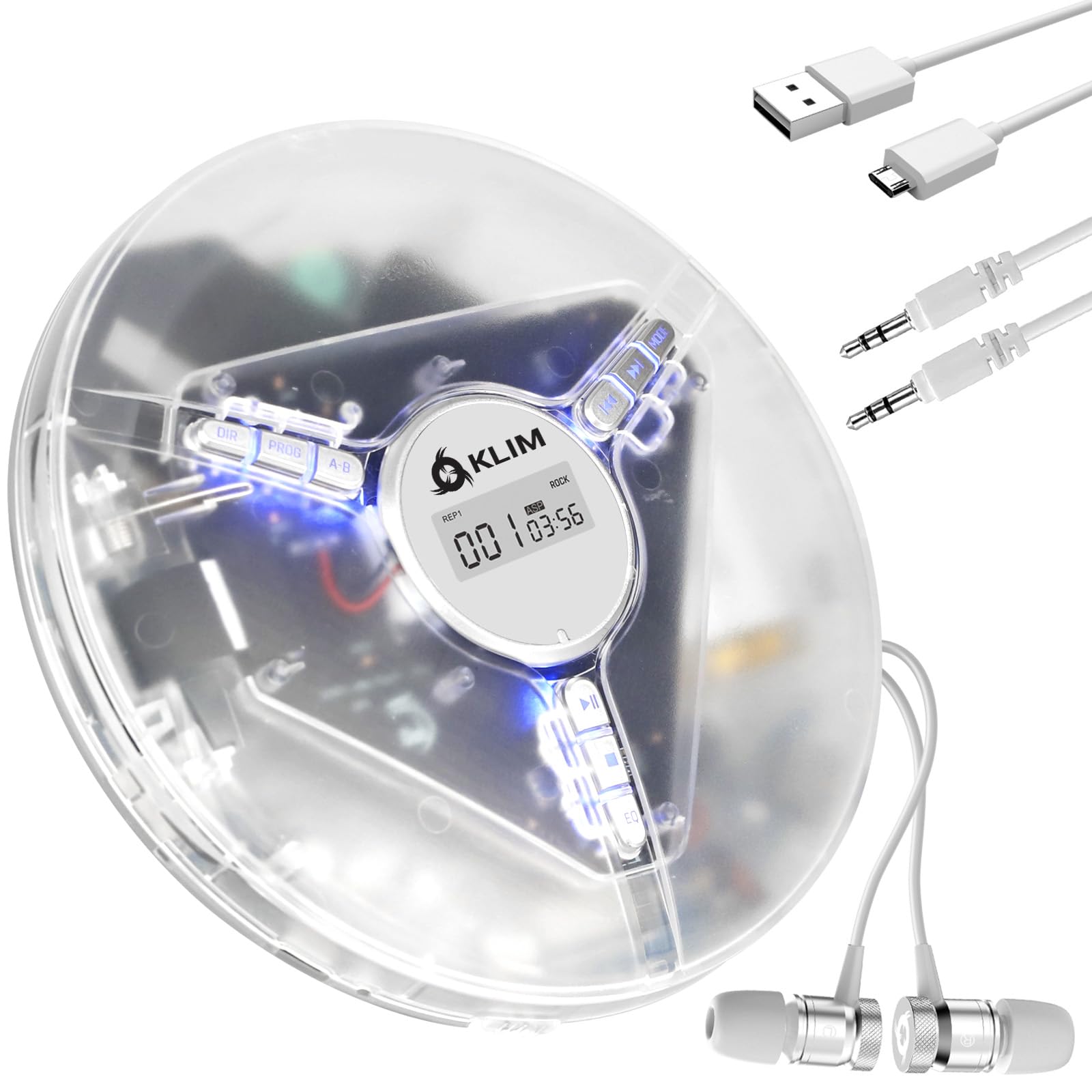 Reproductor de CD Portátil Klim Discoman con Auriculares Blanco - Venta Internacional $1,352