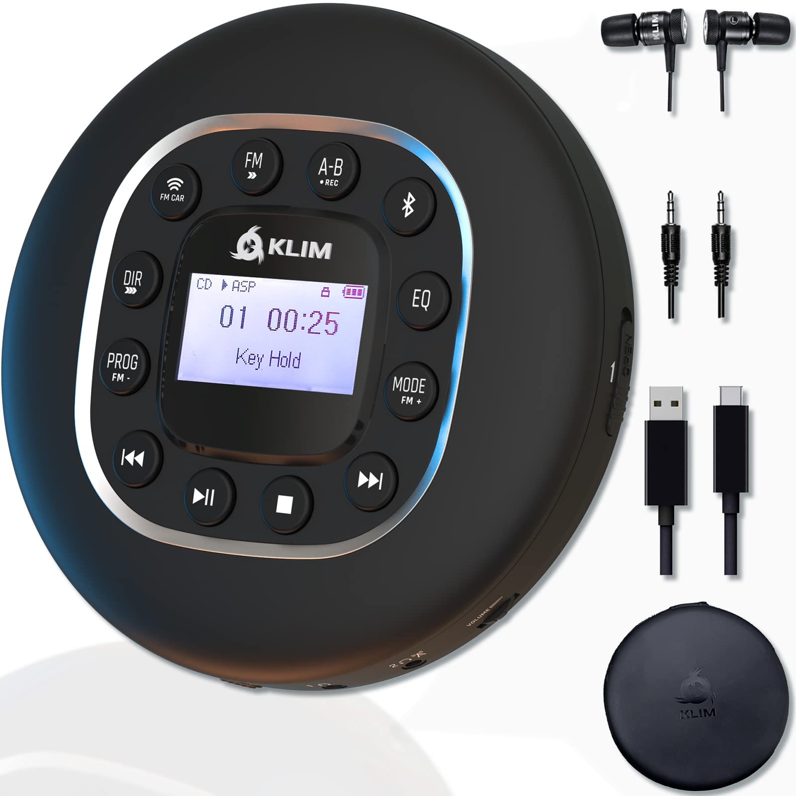 Reproductor De Cd Portátil Klim Journey + Bluetooth + Radio Fm - Venta Internacional.