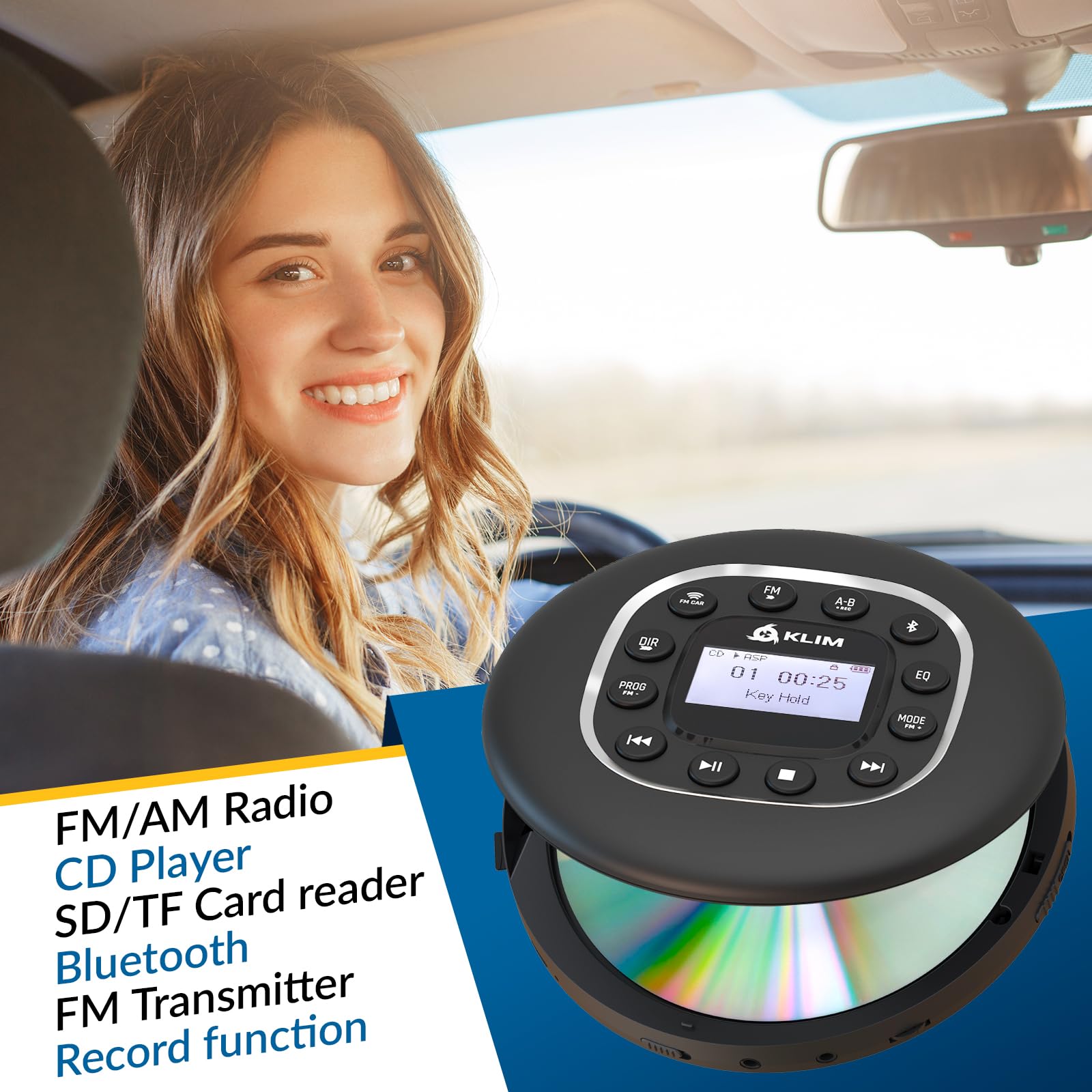 Foto 3 pulgar | Reproductor De Cd Portátil Klim Journey + Bluetooth + Radio Fm - Venta Internacional.