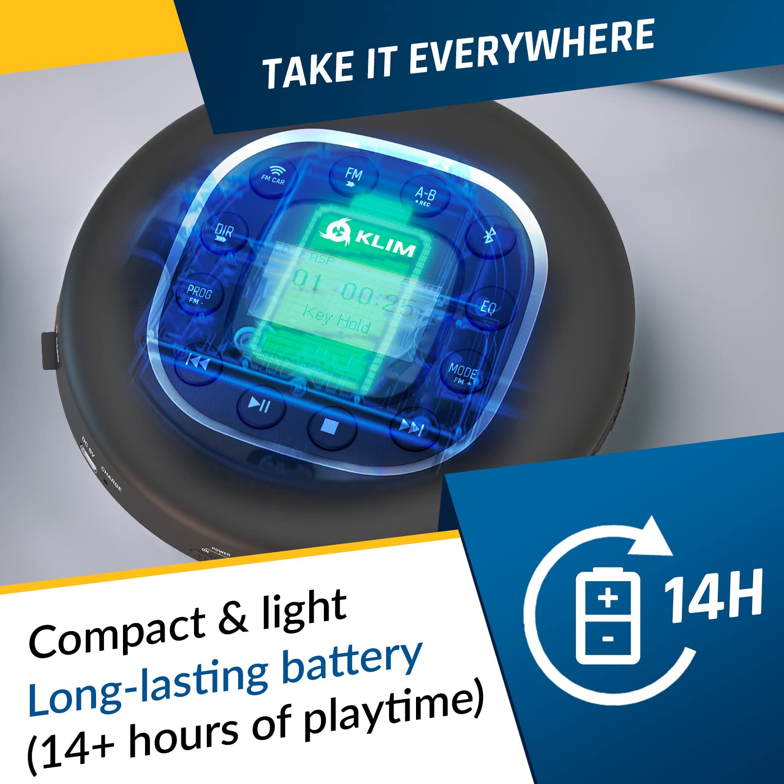 Foto 4 | Reproductor De Cd Portátil Klim Journey + Bluetooth + Radio Fm - Venta Internacional.