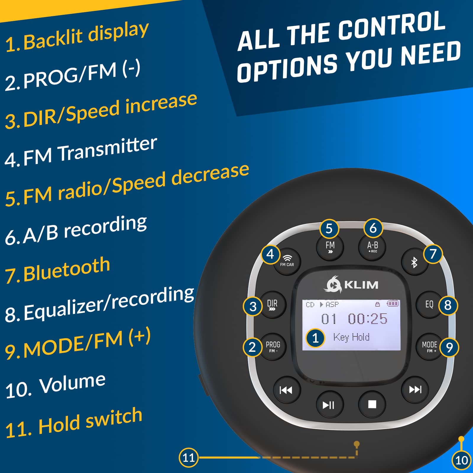 Foto 6 pulgar | Reproductor De Cd Portátil Klim Journey + Bluetooth + Radio Fm - Venta Internacional.