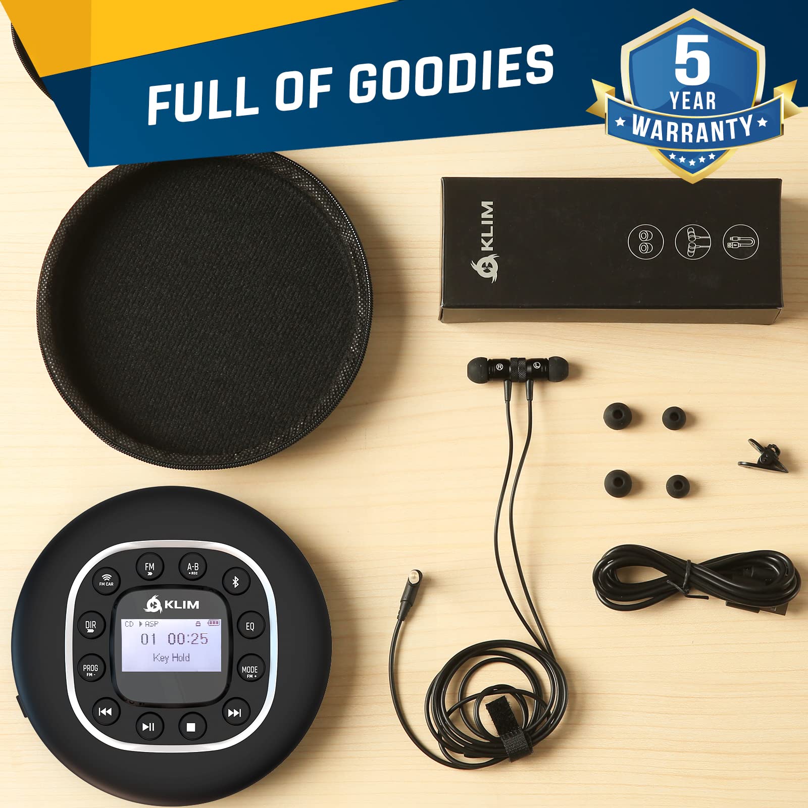 Foto 7 | Reproductor De Cd Portátil Klim Journey + Bluetooth + Radio Fm - Venta Internacional.